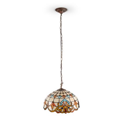 Brilagi - Tiffany-Buntglas-Kronleuchter mit Kette MIRABELLA 1xE27/60W/230V Ø 40 cm