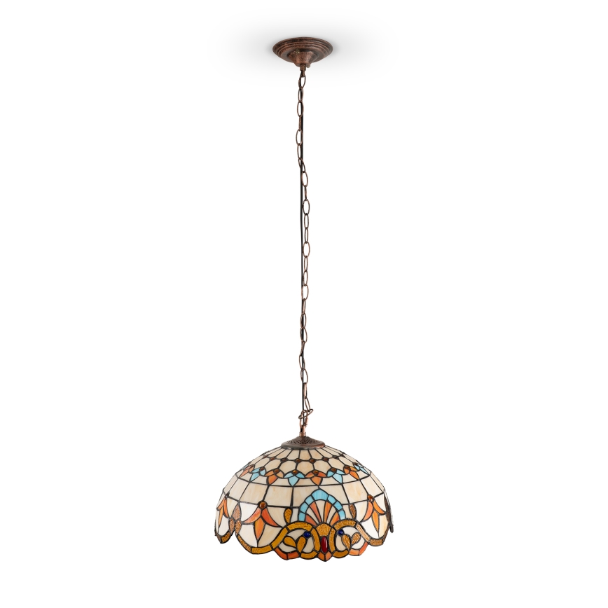Brilagi - Tiffany-Buntglas-Kronleuchter mit Kette MIRABELLA 1xE27/60W/230V Ø 40 cm
