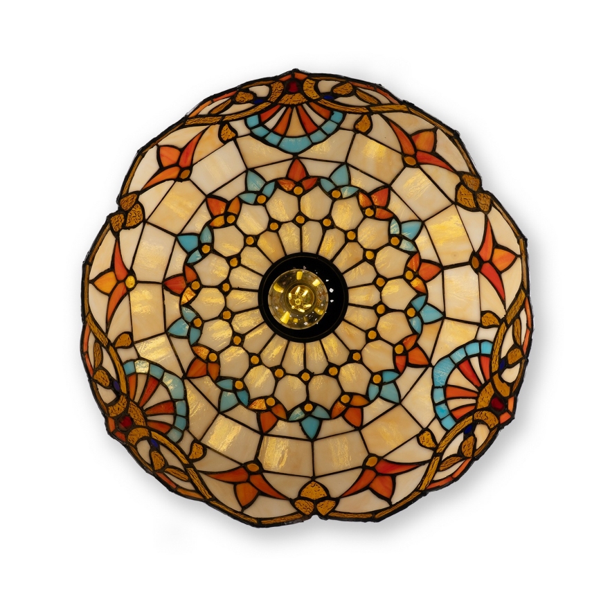 Brilagi - Tiffany-Buntglas-Kronleuchter mit Kette MIRABELLA 1xE27/60W/230V Ø 40 cm