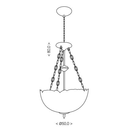 Brilagi - Tiffany-Buntglas-Kronleuchter mit Kette SIENNA 3xE27/60W/230V Ø 50 cm