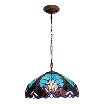 BRILAGI - Tiffany Buntglas-Pendelleuchte an Kette CORAL 1xE27/60W/230V Ø 40 cm