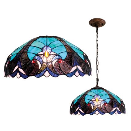 BRILAGI - Tiffany Buntglas-Pendelleuchte an Kette CORAL 1xE27/60W/230V Ø 40 cm