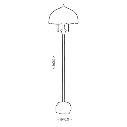 BRILAGI - Tiffany Buntglas-Stehlampe CORAL 2xE27/60W/230V