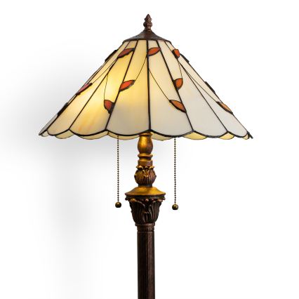 Brilagi - Tiffany-Buntglas-Stehlampe FOLIA 2xE27/60W/230V