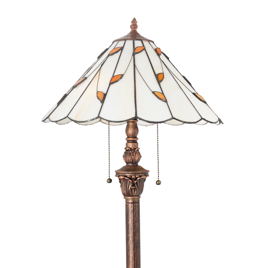 Brilagi - Tiffany-Buntglas-Stehlampe FOLIA 2xE27/60W/230V