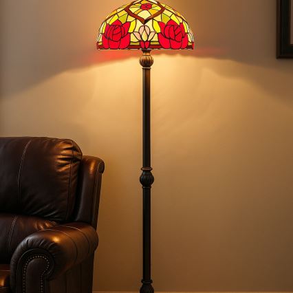 Brilagi - Tiffany-Buntglas-Stehlampe GARLAN 2xE27/60W/230V