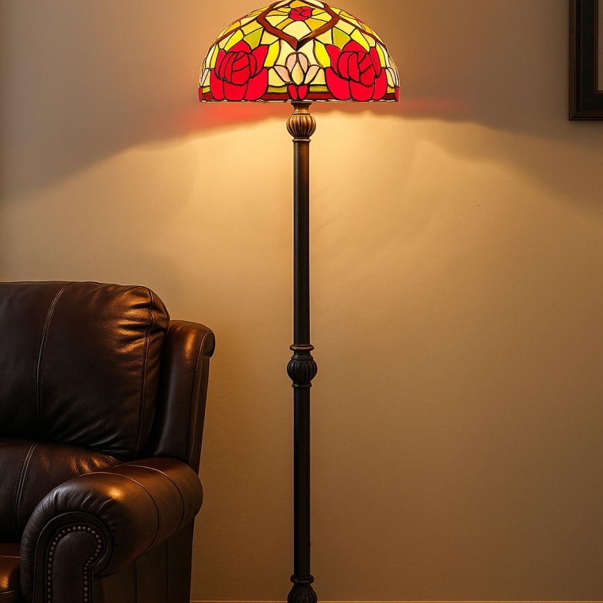 Brilagi - Tiffany-Buntglas-Stehlampe GARLAN 2xE27/60W/230V