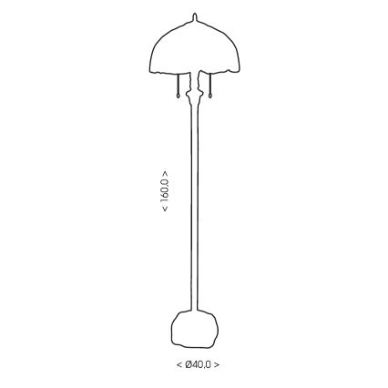BRILAGI - Tiffany Buntglas-Stehlampe IVORY SMOOTH 2xE27/60W/230V