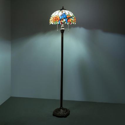 Brilagi - Tiffany-Buntglas-Stehlampe JUNGLE 2xE27/60W/230V