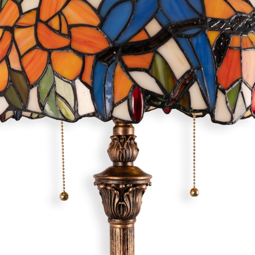 Brilagi - Tiffany-Buntglas-Stehlampe JUNGLE 2xE27/60W/230V