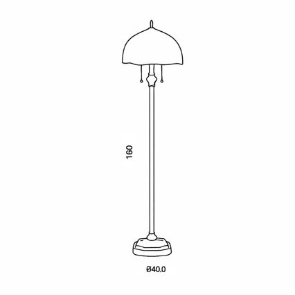 Brilagi - Tiffany-Buntglas-Stehlampe JUNGLE 2xE27/60W/230V