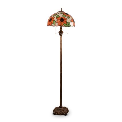 Brilagi - Tiffany Buntglas-Stehlampe SUNFLOWER 2xE27/60W/230V