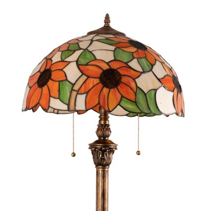 Brilagi - Tiffany Buntglas-Stehlampe SUNFLOWER 2xE27/60W/230V