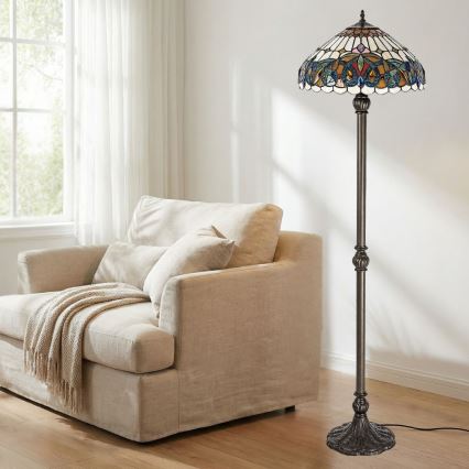 Brilagi - Tiffany-Buntglas-Stehleuchte LUISA 2xE27/60W/230V