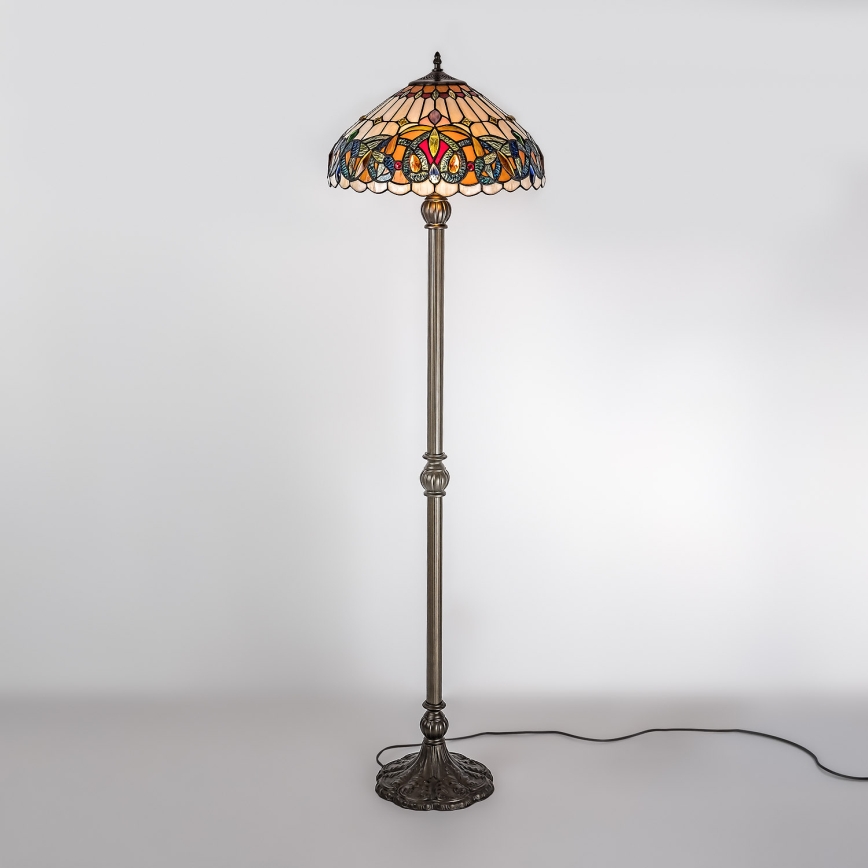 Brilagi - Tiffany-Buntglas-Stehleuchte LUISA 2xE27/60W/230V