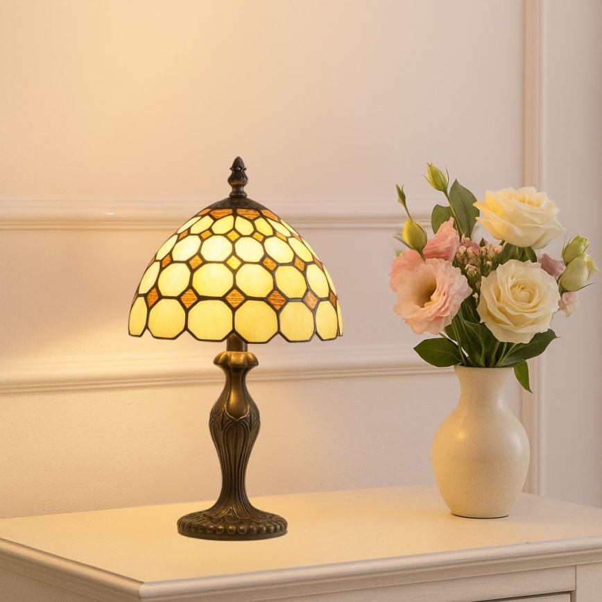 Brilagi - Tiffany-Buntglas-Tischlampe DORAN 1xE14/40W/230V