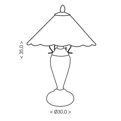 Brilagi - Tiffany-Buntglas-Tischlampe FOLIA 1xE27/60W/230V + 1xE14/40W