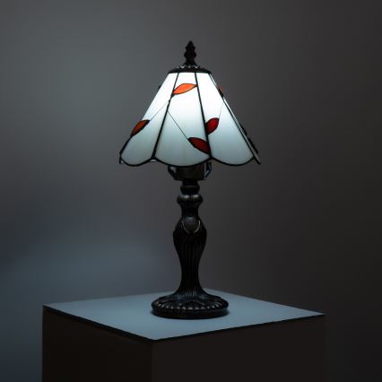 Brilagi - Tiffany Buntglas-Tischlampe FOLIA 1xE27/60W/230V