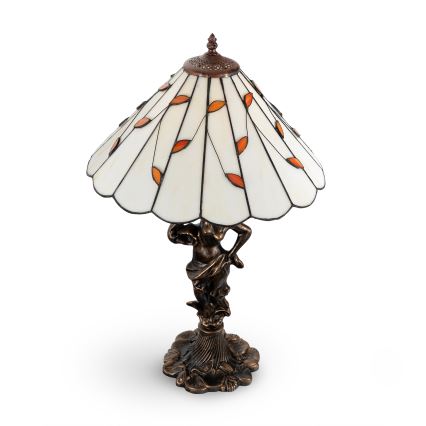 Brilagi - Tiffany-Buntglas-Tischlampe FOLIA 1xE27/60W/230V