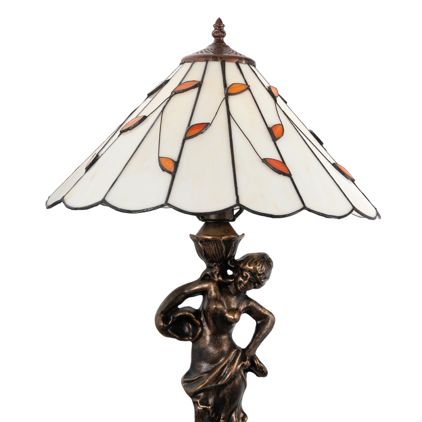 Brilagi - Tiffany-Buntglas-Tischlampe FOLIA 1xE27/60W/230V