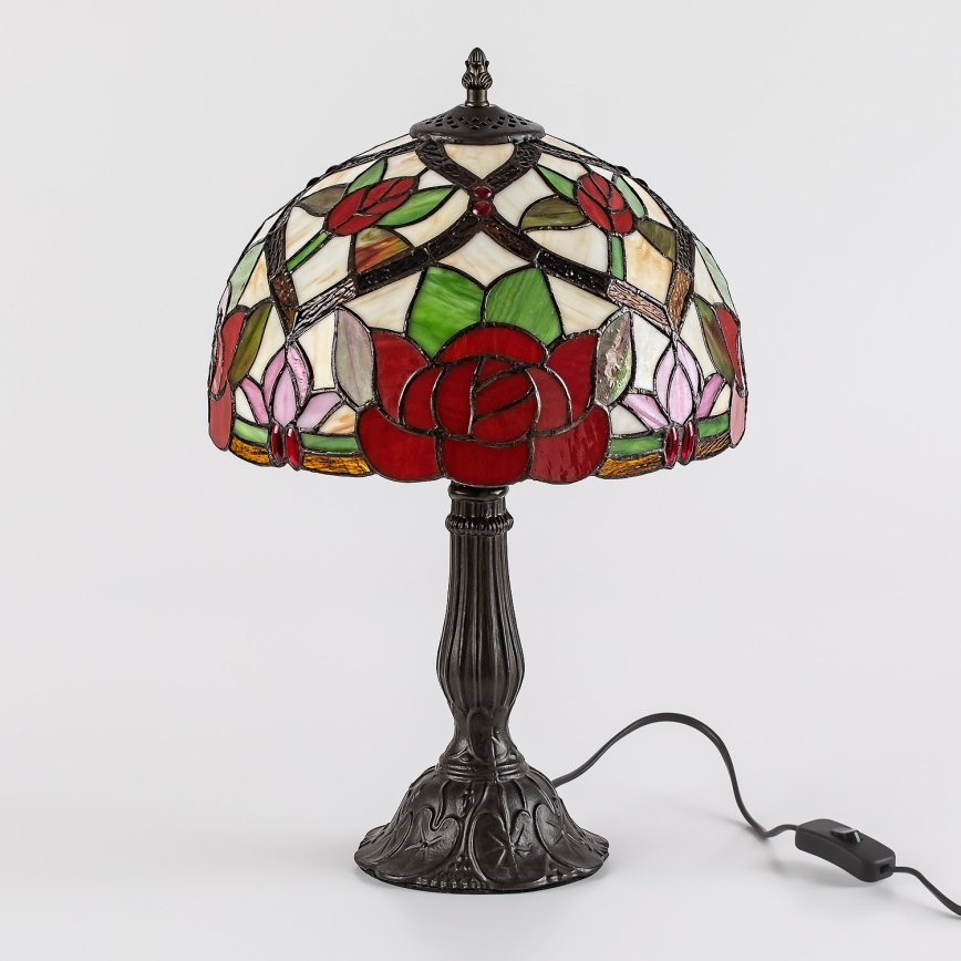 Brilagi - Tiffany-Buntglas-Tischlampe GARLAN 1xE27/40W/230V