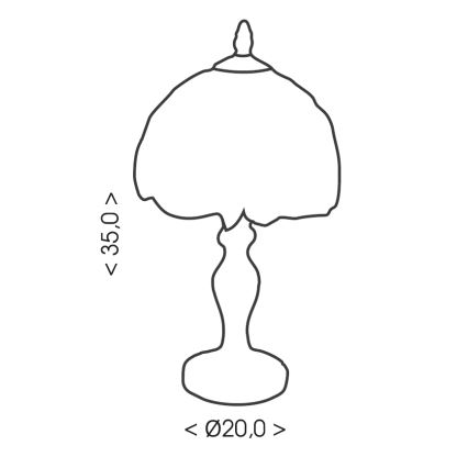 BRILAGI - Tiffany Buntglas-Tischlampe IVORY SMOOTH 1xE27/60W/230V