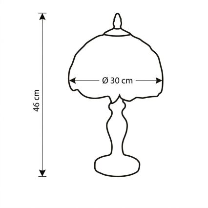 BRILAGI - Tiffany Buntglas-Tischlampe IVORY SMOOTH 1xE27/60W/230V