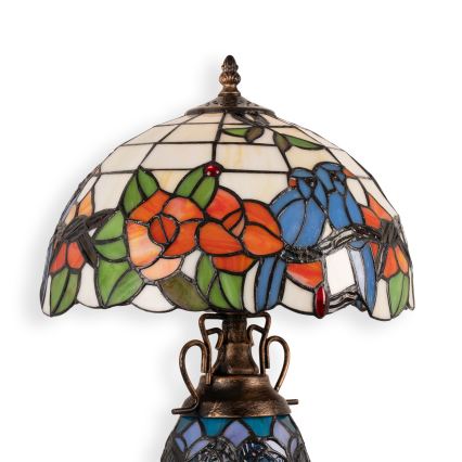 Brilagi - Tiffany-Buntglas-Tischlampe JUNGLE 1xE27/60W/230V + 1xE14/40W