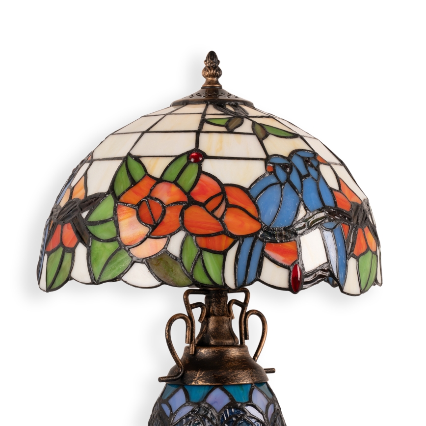 Brilagi - Tiffany-Buntglas-Tischlampe JUNGLE 1xE27/60W/230V + 1xE14/40W