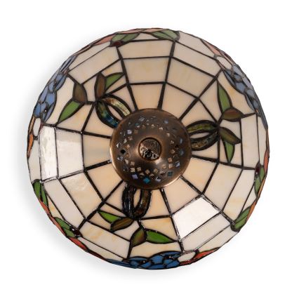 Brilagi - Tiffany-Buntglas-Tischlampe JUNGLE 1xE27/60W/230V + 1xE14/40W