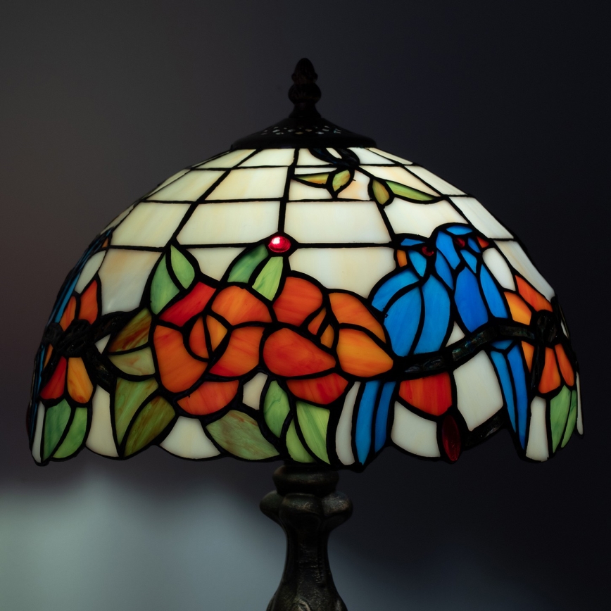 Brilagi - Tiffany-Buntglas-Tischlampe JUNGLE 1xE27/60W/230V