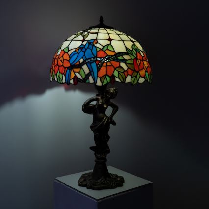 Brilagi - Tiffany Buntglas-Tischlampe JUNGLE 1xE27/60W/230V