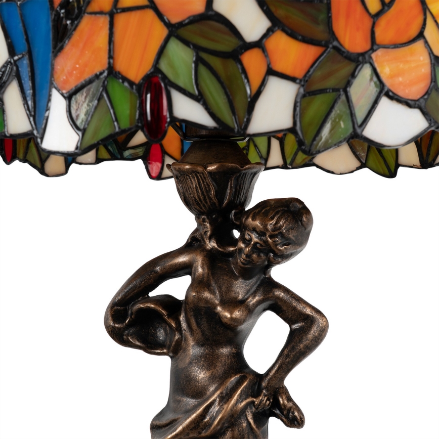 Brilagi - Tiffany Buntglas-Tischlampe JUNGLE 1xE27/60W/230V