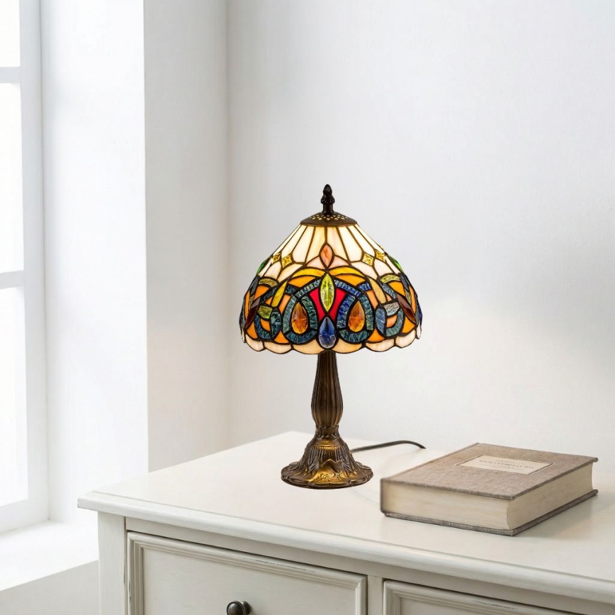 Brilagi - Tiffany-Buntglas-Tischlampe LUISA 1xE14/40W/230V