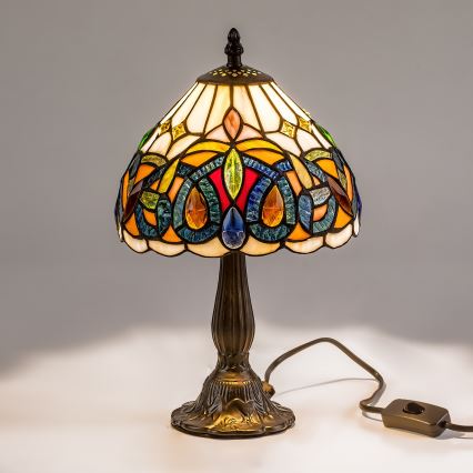 Brilagi - Tiffany-Buntglas-Tischlampe LUISA 1xE14/40W/230V