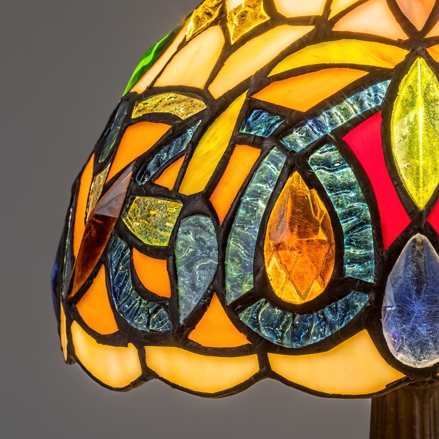 Brilagi - Tiffany-Buntglas-Tischlampe LUISA 1xE14/40W/230V