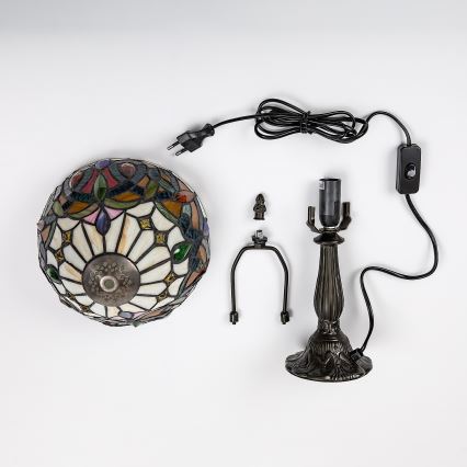 Brilagi - Tiffany-Buntglas-Tischlampe LUISA 1xE14/40W/230V