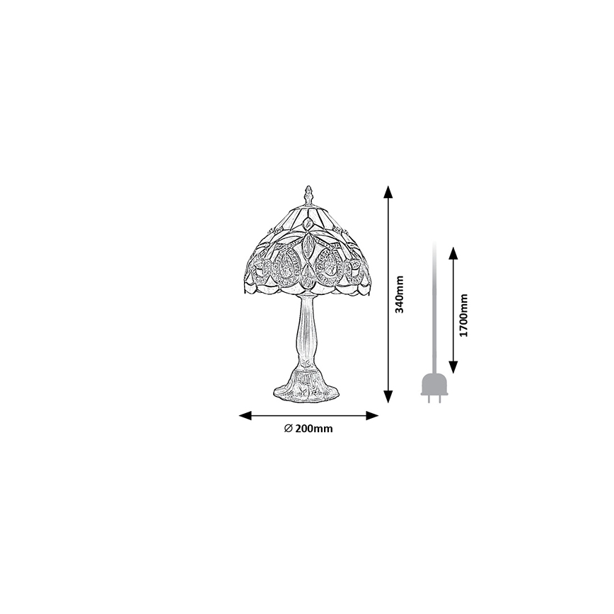 Brilagi - Tiffany-Buntglas-Tischlampe LUISA 1xE14/40W/230V