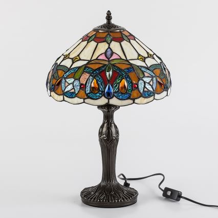 Brilagi - Tiffany-Buntglas-Tischlampe LUISA 1xE27/40W/230V
