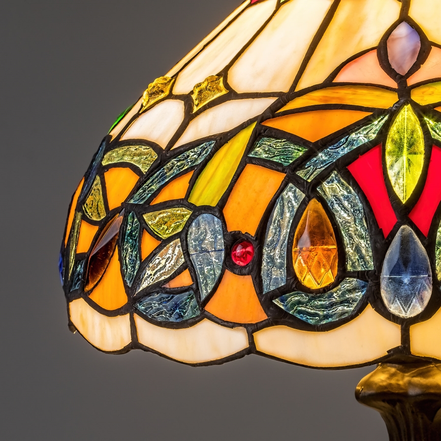 Brilagi - Tiffany-Buntglas-Tischlampe LUISA 1xE27/40W/230V