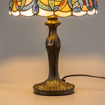 Brilagi - Tiffany-Buntglas-Tischlampe LUISA 1xE27/40W/230V