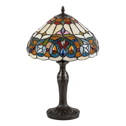 Brilagi - Tiffany-Buntglas-Tischlampe LUISA 1xE27/40W/230V