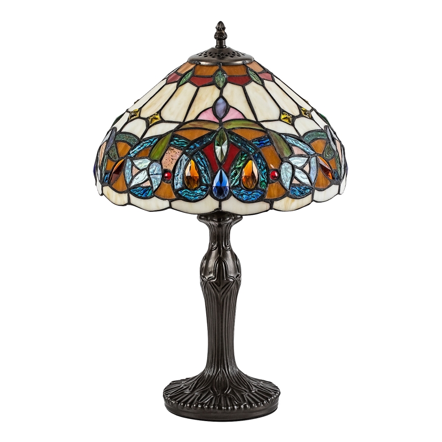 Brilagi - Tiffany-Buntglas-Tischlampe LUISA 1xE27/40W/230V