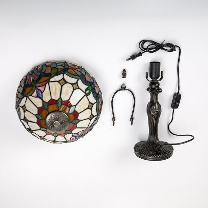 Brilagi - Tiffany-Buntglas-Tischlampe LUISA 1xE27/40W/230V