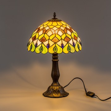 Brilagi - Tiffany-Buntglas-Tischlampe MARGARET 1xE27/40W/230V