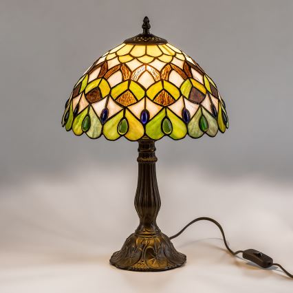 Brilagi - Tiffany-Buntglas-Tischlampe MARGARET 1xE27/40W/230V