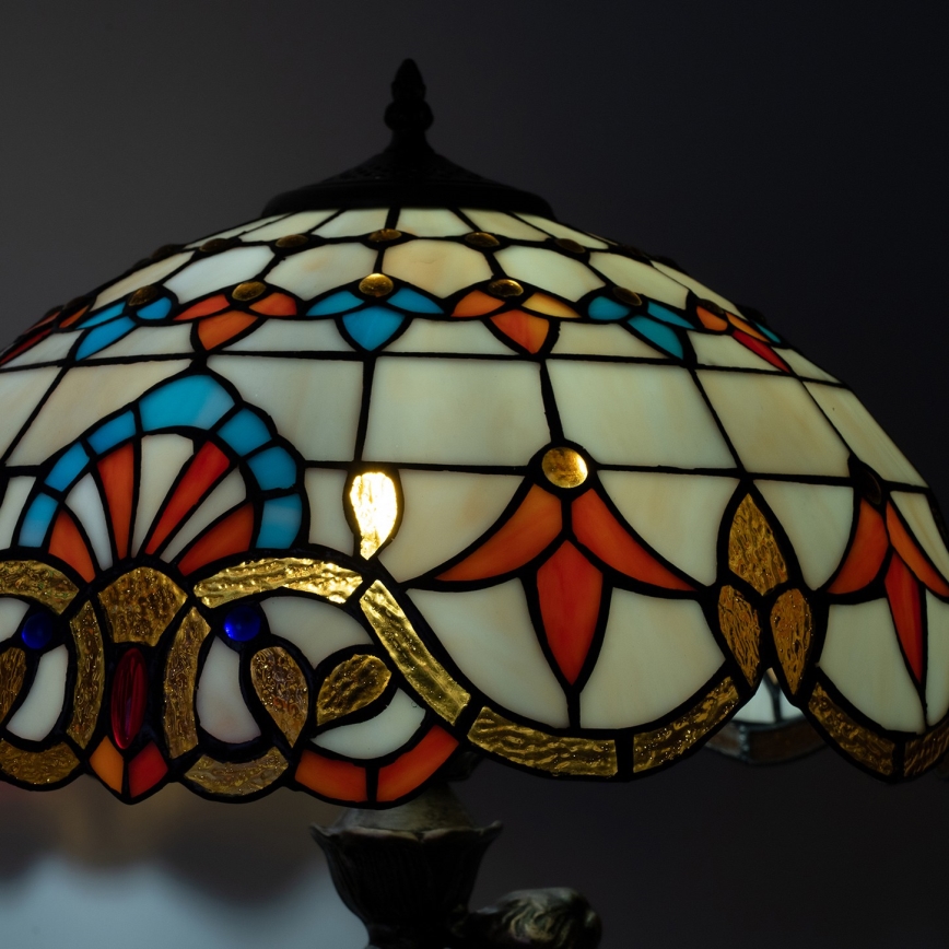Brilagi - Tiffany-Buntglas-Tischlampe MIRABELLA 1xE27/60W/230V