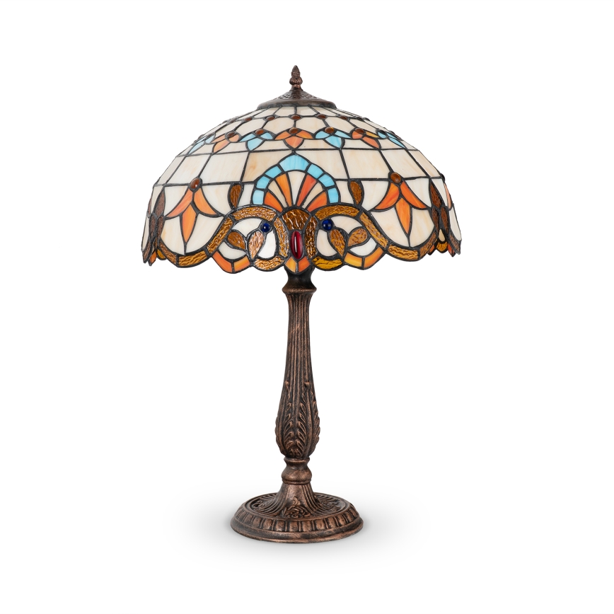 Brilagi - Tiffany-Buntglas-Tischlampe MIRABELLA 2xE27/60W/230V