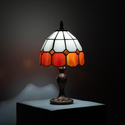 Brilagi - Tiffany-Buntglas-Tischlampe SIENNA 1xE27/60W/230V