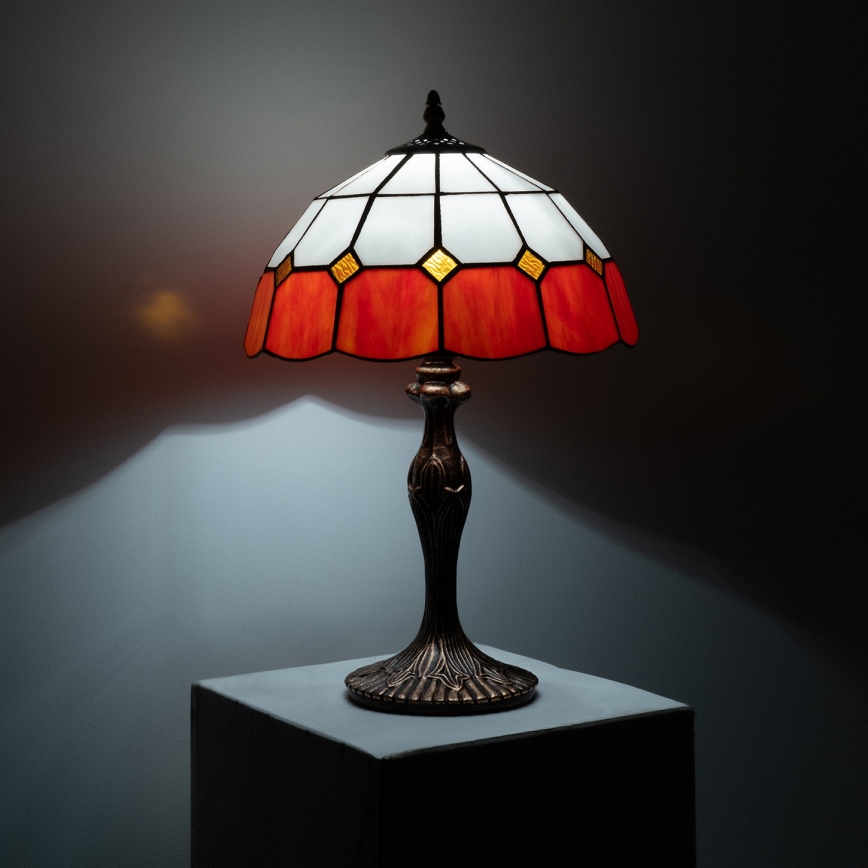 Brilagi - Tiffany-Buntglas-Tischlampe SIENNA 1xE27/60W/230V